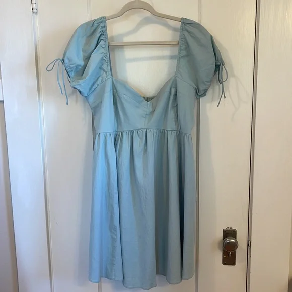 Abercrombie & Fitch NWT Blue Puff Sleeve Dress | XL - Picture 7 of 15